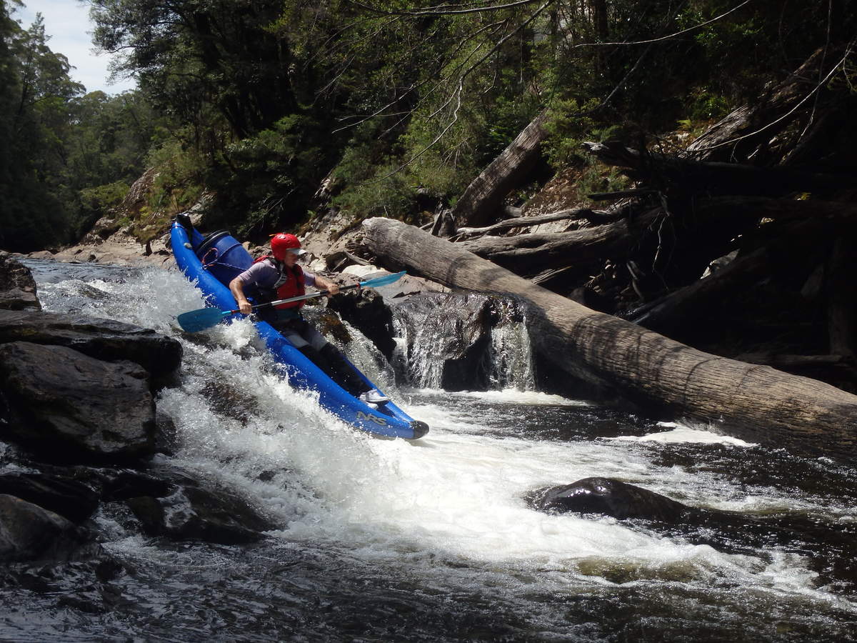 Inflatable kayak on the Collingwood River - Water by Nature Tasmania - Franklin River Rafting