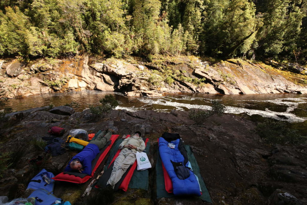 Mid morning snooze - at Water by Nature Tasmania, Franklin River Rafting™