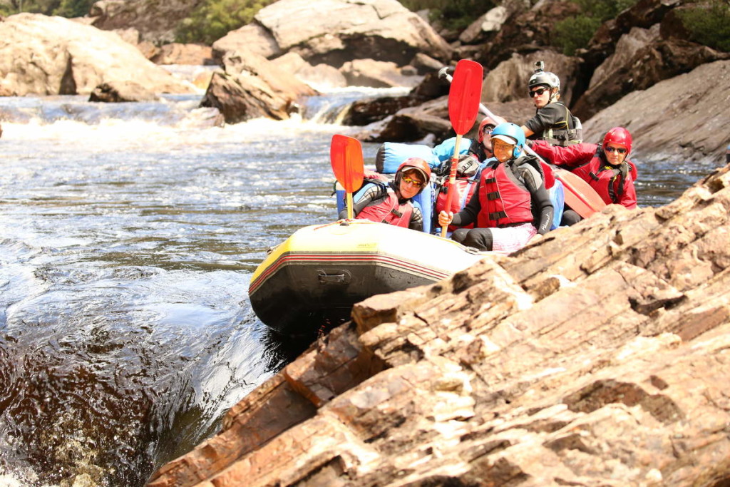 Scotty lining up for the Forceit - at Water by Nature Tasmania, Franklin River Rafting™