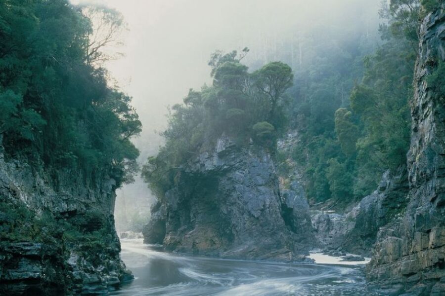Iconic Rock Island Bend on the Franklin River by Peter Dombrovskis